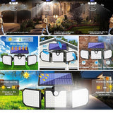 230 LED Solar Lights Outdoor 260LM Waterproof Motion Sensor Security Wall Lamp - Side View