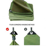 3x4M Army Heavy Duty Waterproof Canvas Tarp Tarpaulin Sun Blocked Dustproof - Rear View