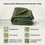 3x4M Army Heavy Duty Waterproof Canvas Tarp Tarpaulin Sun Blocked Dustproof - Extra Image