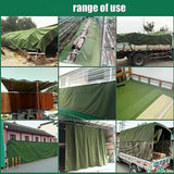 3x4M Army Heavy Duty Waterproof Canvas Tarp Tarpaulin Sun Blocked Dustproof - Top-Down View