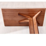 Bamboo Side Table for Sofa Living Room Bedroom or Bedside Nightstand - 45-Degree Angle