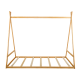 Kids Tent Montessori Toddler Floor Bed Wooden Bedframe - Low Angle