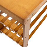 Bamboo Shoe Rack Wooden Bench Storage Organiser Cabinet Holder Stool - 45-Degree Angle