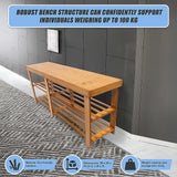 Bamboo Shoe Rack Wooden Bench Storage Organiser Cabinet Holder Stool - Extra Image