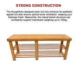 Bamboo Shoe Rack Wooden Bench Storage Organiser Cabinet Holder Stool - Extra Image