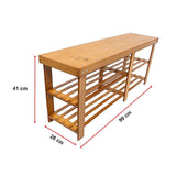 Bamboo Shoe Rack Wooden Bench Storage Organiser Cabinet Holder Stool - Extra Image