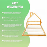 Pine Wood Floor Bed House Frame for Kids and Toddlers - Extra Image