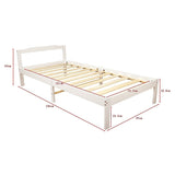 Natural Wooden Bed Frame Home Furniture - Low Angle