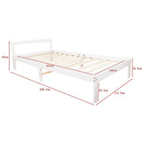 Natural Wooden Bed Frame Home Furniture - Low Angle