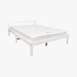 Double Wooden Bed Frame Home Furniture White
