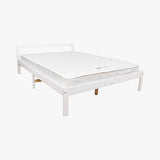 Double Wooden Bed Frame Home Furniture White - Side View