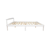Double Wooden Bed Frame Home Furniture White - 45-Degree Angle