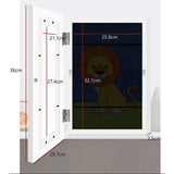 Kids Art Wood Frame Children Art Projects Display Hold 150 Pictures - Close-Up Angle
