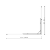 Adjustable 1100x900mm Double Sliding Door Glass Shower Screen in Chrome - Close-Up Angle