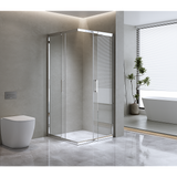 Adjustable 1000x900mm Double Sliding Door Glass Shower Screen in Chrome