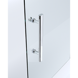Adjustable 900x1100mm Double Sliding Door Glass Shower Screen in Chrome - Front View