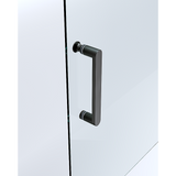 Adjustable 900x900mm Double Sliding Door Glass Shower Screen in Black - Side View