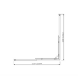 Adjustable 1200x1100mm Double Sliding Door Glass Shower Screen in Black