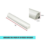 10 x 1M V-Style Aluminium LED Strip Light Channels for Cabinet Lighting