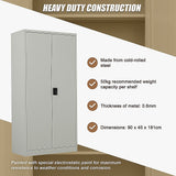 Two-Door Metal Cabinet Shelf Storage for Home Office Gym - Extra Image