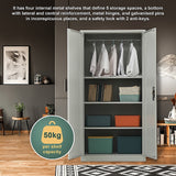 Two-Door Metal Cabinet Shelf Storage for Home Office Gym - 45-Degree Angle