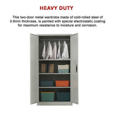 Two-Door Metal Cabinet Shelf Storage for Home Office Gym - Extra Image