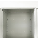 Two-Door Metal Cabinet Shelf Storage for Home Office Gym - Low Angle