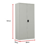 Two-Door Metal Cabinet Shelf Storage for Home Office Gym - Extra Image