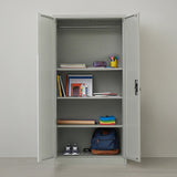 Two-Door Metal Cabinet Shelf Storage for Home Office Gym - Extra Image