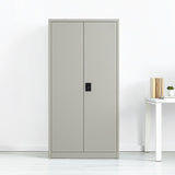 Two-Door Metal Cabinet Shelf Storage for Home Office Gym