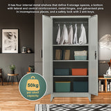 Two-Door Metal Cabinet Shelf Storage for Home Office Gym - Side View