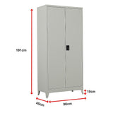 Two-Door Metal Cabinet Shelf Storage for Home Office Gym - Extra Image