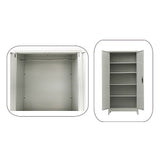 Two-Door Metal Cabinet Shelf Storage for Home Office Gym - Extra Image