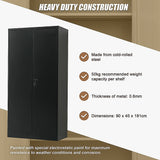 Two-Door Metal Cabinet Shelf Storage for Home Office Gym - 45-Degree Angle