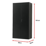 Two-Door Metal Cabinet Shelf Storage for Home Office Gym - Extra Image