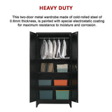 Two-Door Metal Cabinet Shelf Storage for Home Office Gym - Extra Image