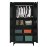 Two-Door Metal Cabinet Shelf Storage for Home Office Gym - Extra Image