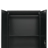 Two-Door Metal Cabinet Shelf Storage for Home Office Gym - Extra Image