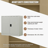 Two-Door Metal Short Cabinet Shelf Storage for Home Office Gym - Extra Image