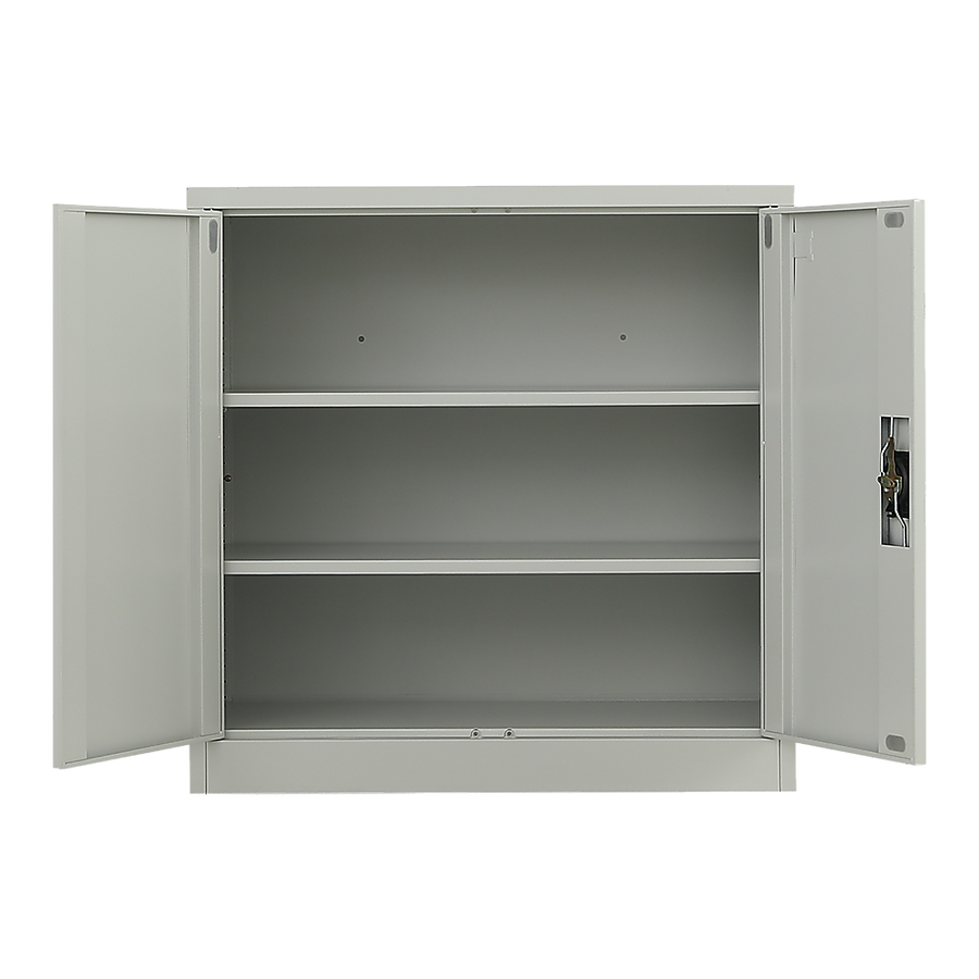 Two-Door Metal Short Cabinet Shelf Storage for Home Office Gym, image 8