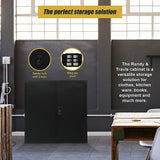 Two-Door Metal Short Cabinet Shelf Storage for Home Office Gym - Low Angle