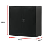 Two-Door Metal Short Cabinet Shelf Storage for Home Office Gym - Extra Image