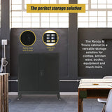 Two-Door Metal Short Cabinet Shelf Storage for Home Office Gym - Low Angle
