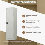 Single-Door Metal Tall Cabinet Shelf Storage for Home Office Gym - Extra Image