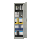 Single-Door Metal Tall Cabinet Shelf Storage for Home Office Gym - Close-Up Angle