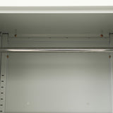Single-Door Metal Tall Cabinet Shelf Storage for Home Office Gym - Low Angle