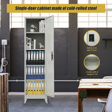 Single-Door Metal Tall Cabinet Shelf Storage for Home Office Gym - Extra Image