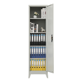 Single-Door Metal Tall Cabinet Shelf Storage for Home Office Gym - Close-Up Angle
