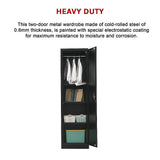 Single-Door Metal Tall Cabinet Shelf Storage for Home Office Gym - Close-Up Angle