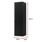 Single-Door Metal Tall Cabinet Shelf Storage for Home Office Gym - Extra Image
